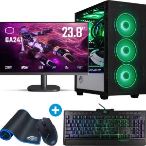 ONE GAMING PC Allround AN04 R5 16GB 512GB RX 6600 Win11 Pro + Monitor 24″