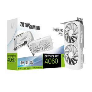 ZOTAC GAMING GeForce RTX 4060 Twin Edge OC White Edition – 8GB GDDR6, 1x HDMI, 3x DP