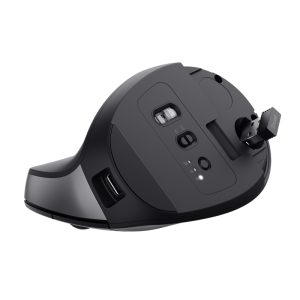 Trust Bayo+ Kabellose Ergonomische Mouse Bluetooth und 2,4G-USB-Mikroempfänger, Auflösung 2.400 dpi