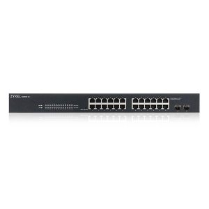 Zyxel GS1900-24 V2 Smart Managed Switch 24x Gigabit Ethernet, Layer 2, Rackmount, Lüfterlos