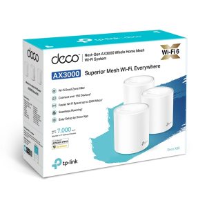 TP-Link Deco X60 WiFi 6 Mesh System, 3er Set AX3000 Dual-Band, 2x Gb LAN/WAN (pro Einheit)