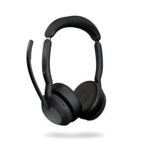 Jabra Evolve2 55, Stereo-Bluetooth-Headset, 4 Mikrofone MS Teams zertifiziert, Aktive Geräuschunterdrückung (ANC), incl. Link 380 USB-A Bluetooth®-Ada