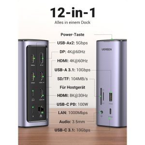 UGREEN Docking Station Revodok Pro 312 12-in-1 USB-C