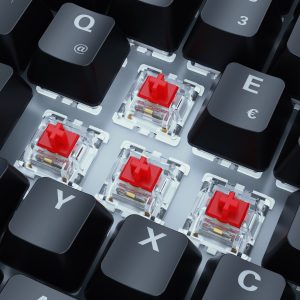 Sharkoon SKILLER SGK50 S3 Gaming Tastatur – 75% Layout, rote Hot-Swap Gateron-Switches, RGB-Beleuchtung, QWERTZ-Layout, schwarz