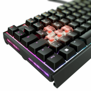 Cherry Xtrfy MX 3.1 Gaming-Tastatur, USB-Anschluss Cherry MX2A RED-Tastenschalter, DE-Layout, Aluminiumgehäuse