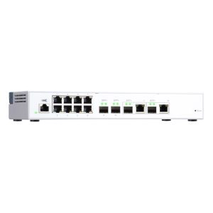 QNAP Systems QSW-M408-2C 12-Port Smart Managed Switch [2x 10GbE SFP+, 2x 10GbE SFP+/RJ45 Combo, 8x 1GbE (RJ45), Layer 2, Netzwerkmanagement]