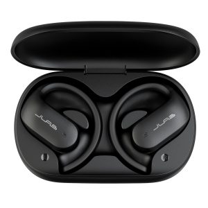 Jlab JBuds Open Sport TWS Headpones Black connection to multiple devices, IP 55 weld and dustproof, total playing time of over 24 hours