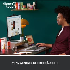 Logitech Signature M650 Large, kabellose Maus, Bluetooth- und Logi Bolt-kompatibel, Siltent Touch, Smartwheel, USB-Empfänger, Graphite