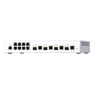 QNAP Systems QSW-M408-4C 12-Port Smart Managed Switch [4x 10GbE SFP+/RJ45 Combo, 8x 1GbE (RJ45), Layer 2, Netzwerkmanagement]