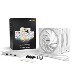 be quiet! LIGHT WINGS WHITE 120mm PWM high-speed | 3er-Pack Gehäuselüfter