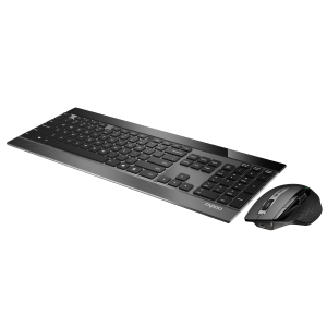 Rapoo Kabelloses ultraflaches Multi-Mode-Deskset “9900M”,schwarz kabellose Multimodus-Verbindung – ultraflaches Design – QWERTZ (deutsches)-Layout