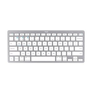 TRUST Kabellose Bluetooth Tastatur, es QWERTZ-Layout Leiser Tastenanschlag, Integrierte Multimedia- und Funktionstasten, Kompatibel mit verschi