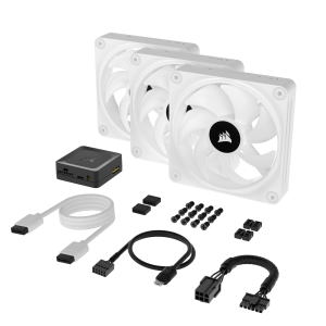 CORSAIR iCUE LINK QX120 RGB WHITE Starter-Kit | 120mm Gehäuselüfter