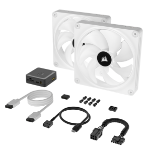 CORSAIR iCUE LINK QX140 RGB WHITE Starter-Kit | 140mm Gehäuselüfter