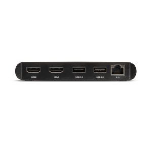 OWC Thunderbolt 3 Mini Dockingstation, 5 Ports, Verbinden Sie bis zu zwei 4K-Displays, Gigabit-Ethernet-Anschluss, Integriertes Kabel