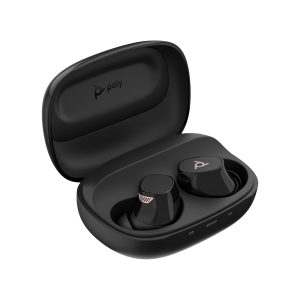 Poly Voyager Free 20 Black Earbuds + Basic Ladeetui True Wireless-In-Ear-Headset, Bluetooth, ANC, Kabelloses Qi-Laden, Schwarz