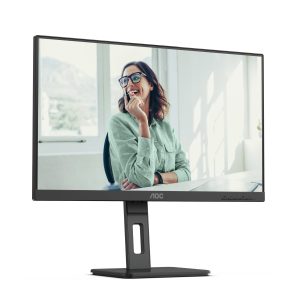 AOC 24P3CV 24 Zoll Full HD Monitor, höhenverstellbar, Lautsprecher (1920×1080, 75 Hz, HDMI, DisplayPort (in/out), USB-C (65W PD), RJ45, USB