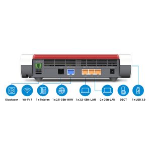 FRITZ!Box 5690 WiFi 7 (WLAN BE) Router, Triband, max. 18.490 Mbit/s, Glasfaser- und DSL-Anschluss