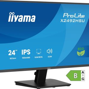 iiyama ProLite X2492HSU-B1 – 24″ (60.5 cm) IPS-Full-HD-Panel mit 4-seitigem Slim-Bezel und Energieeffizienzklasse B