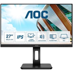 AOC 27P2Q – LED-Monitor – 68.6 cm (27″) – 1920 x 1080 Full HD (1080p) – Höhenverstellung – Lautsprecher