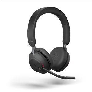 Jabra Evolve2 65 Headset, Stereo, kabellos, Bluetooth, schwarz inkl. Link 380 USB-A, Optimiert für Unified Communication