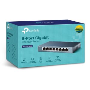 TP-Link TL-SG108 8-Port Gigabit Switch (1000 Mbit/s, Metallgehäuse, Auto MDI/MDIX)