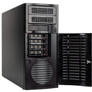 bluechip SERVERline T40334r – Tower, Intel® Xeon® 6511P, 32 GB ECC, 2 × 480 GB SSD, 10/1 GbE, Avago 9540-8i