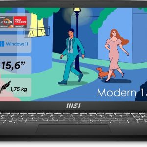 MSI Modern 15 B7M-463, Classic Black, Ryzen 5 7430U, 16GB RAM, 512GB SSD, DE