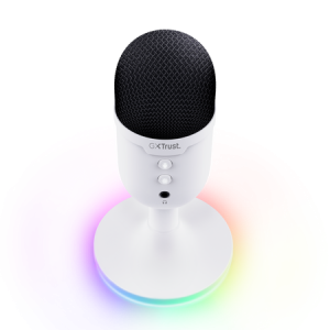 Trust Gaming GXT234W Yunix USB Microphone Compact USB Gaming Microphone for Streaming & Content creation, white