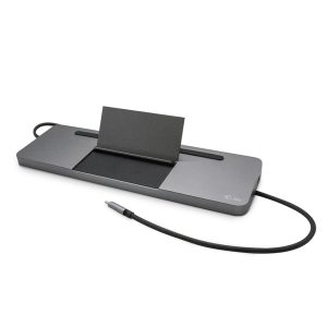 i-tec USB-C Metal Ergonomic 4K 3x Display Docking Station – USB-C, DP, HDMI, VGA, USB 3.0/2.0, LAN, (micro-)SD-Karte, Audio