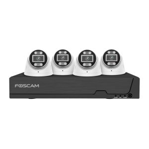 Foscam FN9108E-T4-2T Video-Überwachungssystem Weiß 4x 3K PoE Dome Kamera, 1x 8-Kanal NVR