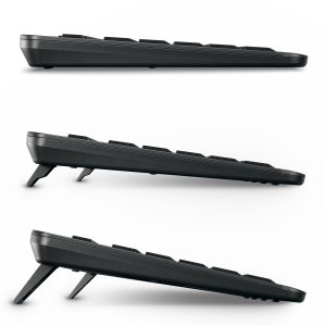 Cherry Stream Ultimate, 2x Bluetooth® 5.2 channels, 2.4 GHz wireless and USB, 8 office and media keys, CHERRY SX scissor mechanics