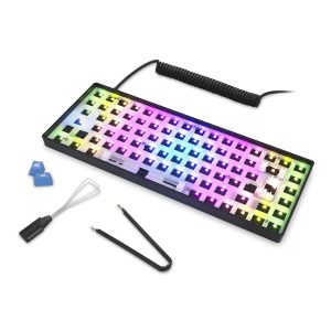 Sharkoon SKILLER SGK50 S3 Barebone Gaming Keyboard – fully customizable gaming keyboard in 75% layout, hot swap, RGB lighting, QWERTZ layou
