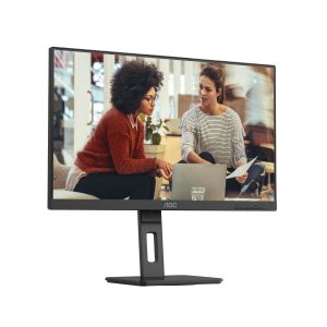 AOC U27E3UF -27 inch UHD monitor, height-adjustable, speaker, Adaptive Sync (3840×2160.4K, 60 Hz, DisplayPort, 2x HDMI, USB hub) black