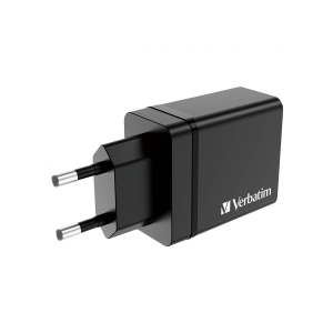 VERBATIM CHR-30EU2 30 W USB power charger with 4 ports 1 x USB-C® PD 20 W / 1 x USB-A QC 3.0 / 2 x USB-A 10W, black