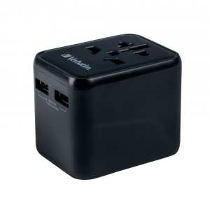 VERBATIM Universal Travel Adapter UTA-01 with 2xUSB-A
