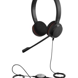 Jabra Evolve 20 SE Headset, stereo, wired USB-A and -C port, MS Teams certified, artificial leather tube cushion