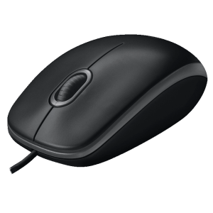 Logitech B100, Optische Maus mit USB-Anschluss, beidhändig verwendbar, schwarz