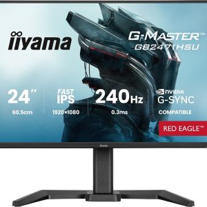iiyama G-MASTER GB2471HSU-B1 – 24″ Fast IPS Gaming Monitor, Full HD, 240 Hz, FreeSync Premium & G-Sync Compatible