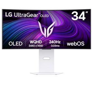LG 34GX90SA-W – 34″, UWQHD OLED Curved Gaming Monitor, 240 Hz