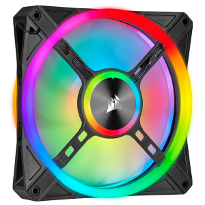 Corsair iCUE QL140 RGB PWM 2er-Pack | 140mm Gehäuselüfter inkl. Lighting Node CORE