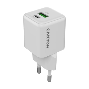 CANYON Charger CU20AC GaN 20W 1xPD 1xQC EU White
