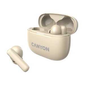 CANYON In-Ear Kopfhörer OnGo TWS-10, Beige Bluetooth 5.3, Umgebungsgeräuschunterdrückung, Vier Mikrofone