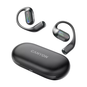 CANYON In-Ear Kopfhörer OnFlow 12 OWS, Black Bluetooth 5.4, Umgebungsgeräuschunterdrückung, Touch-Steuerung, 4 Mikrofone mit ENC