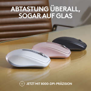 Logitech MX Anywhere 3S, Kabellos Bluetooth, Kompatibel mit Logi Bolt-Empfänger, 8K DPI-Sensor, Graphite