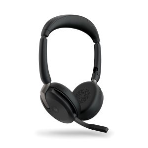 Jabra Evolve2 65 Flex, Ultra Compact Stereo Bluetooth Headset Active Noise Cancellation (ANC), MS Teams certified, incl. Bluetooth Adapter Link