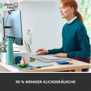 Logitech Signature M650 Medium, kabellose Maus, Bluetooth- und Logi Bolt-kompatibel, Siltent Touch, Smartwheel, USB-Empfänger, Offwhite