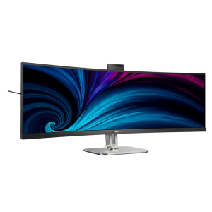 Philips 49B2U6900CH 49 Zoll DQHD Curved Monitor, Webcam, Mikrofon, RJ45, höhenverstellbar (5120×1440, HDMI, DisplayPort, USB-C, USB Hub) schwarz