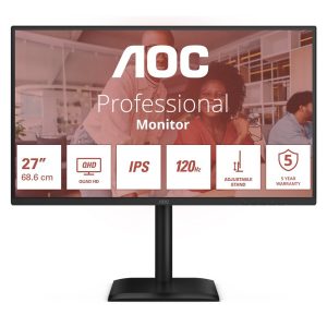 AOC Q27E4U – LED monitor – 68.6 cm (27″) – 2560 x 1440 QHD @ 120 Hz