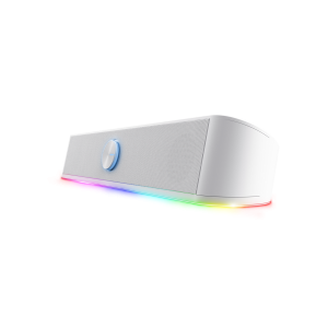Trust Gaming GXT619W THORNE RGB Soundbar weiß Stereo-Soundbar mit RGB-Beleuchtung und platzsparendem Design